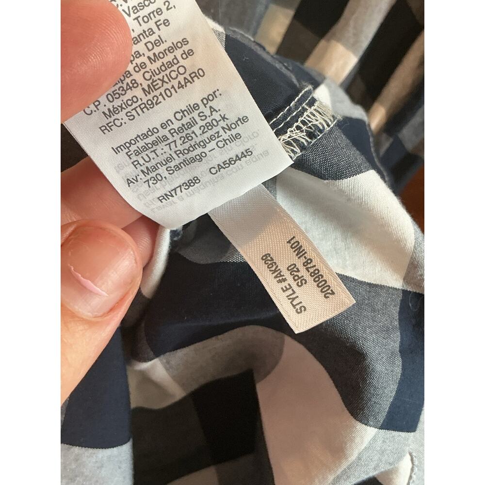 JCrew Womens Poplin Tie Waist Shirt Dress Navy Blue Gingham Preppy Spring Sz 12 - Picture 13 of 13